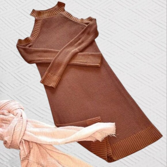 Abercrombie & Fitch Cotton Knit Cold Shoulder Dress - Picture 10 of 16